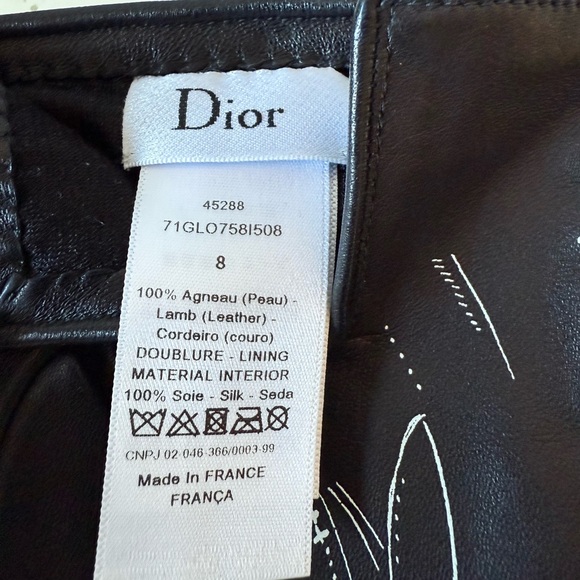 Dior Tarot Black Leather Gloves - Picture 3 of 4